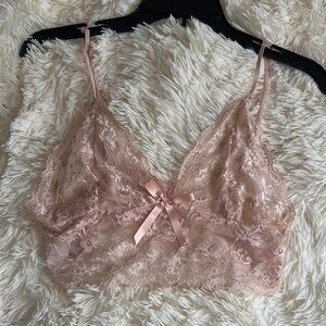 Lace Bralette in Blush Pink size M